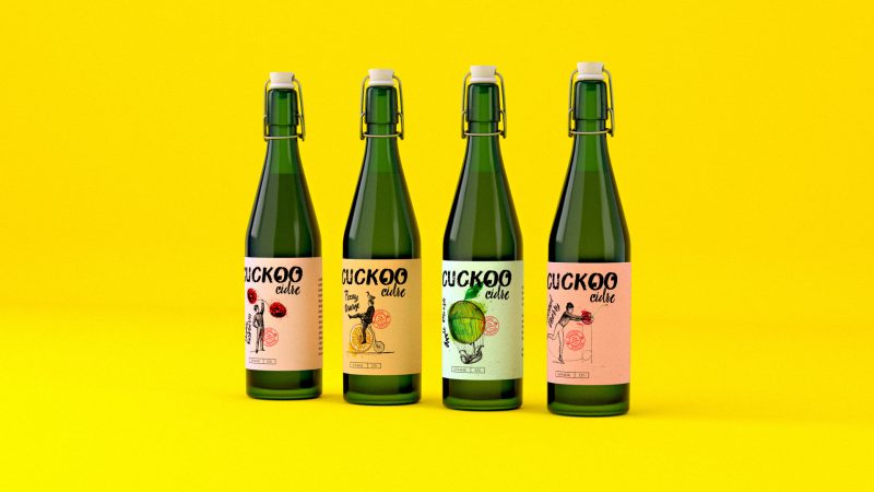 咕咕苹果酒是一种苹果酒品牌包装设计(图1)