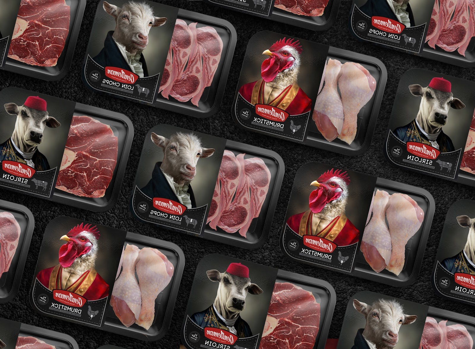 冷鲜冰鲜牛肉羊肉鸡肉包装设计